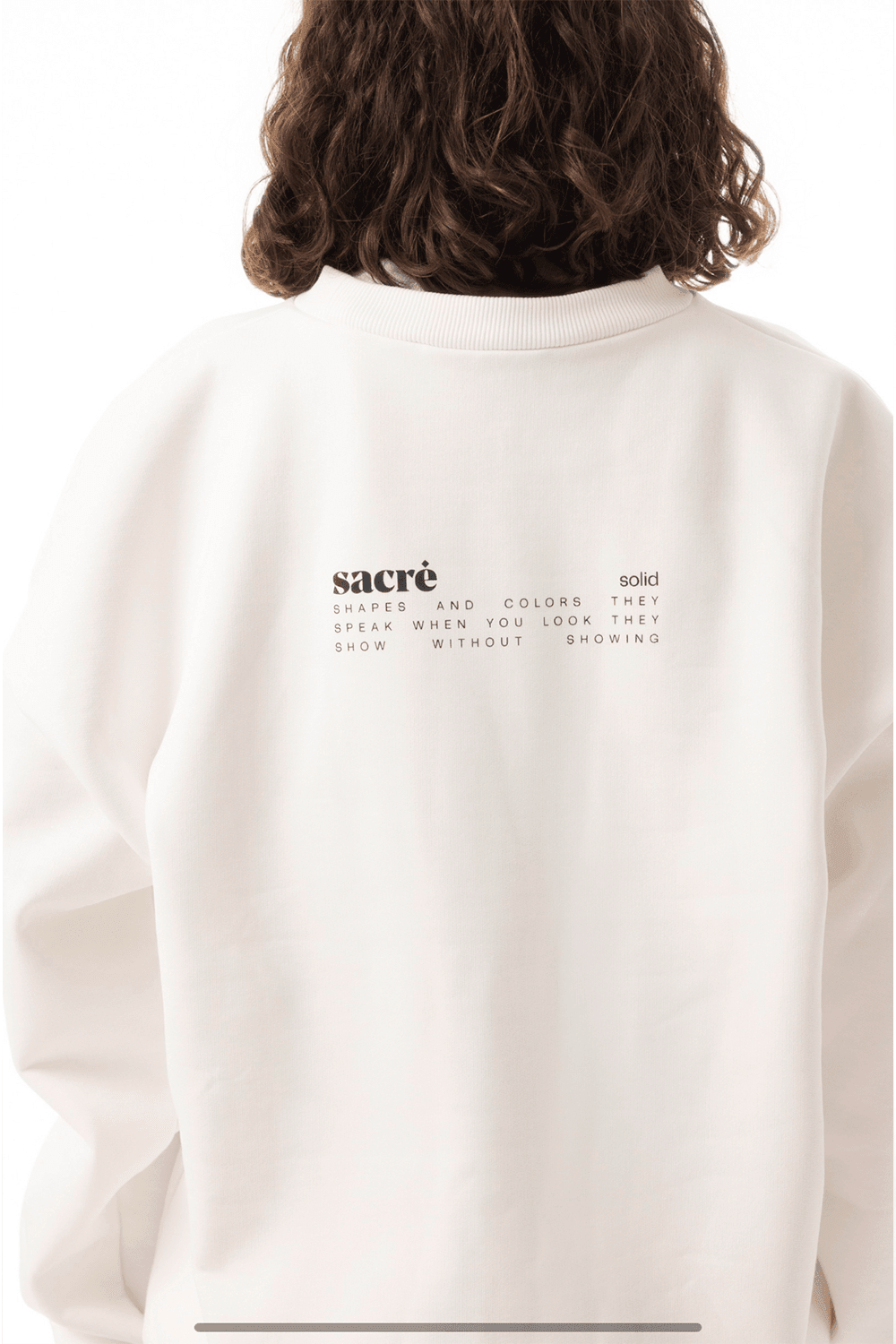 Sacré-Solid White Sweatshirt-Sweatshirts & Hoodies-2-milagron.live