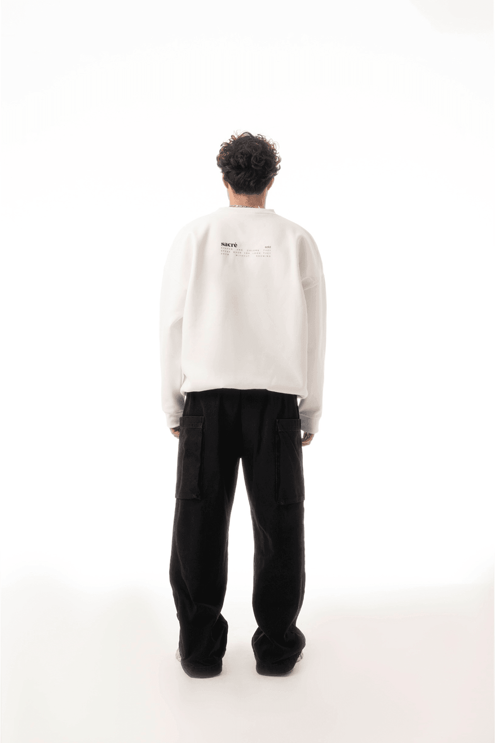 Sacré-Solid White Sweatshirt-Sweatshirts & Hoodies-6-milagron.live