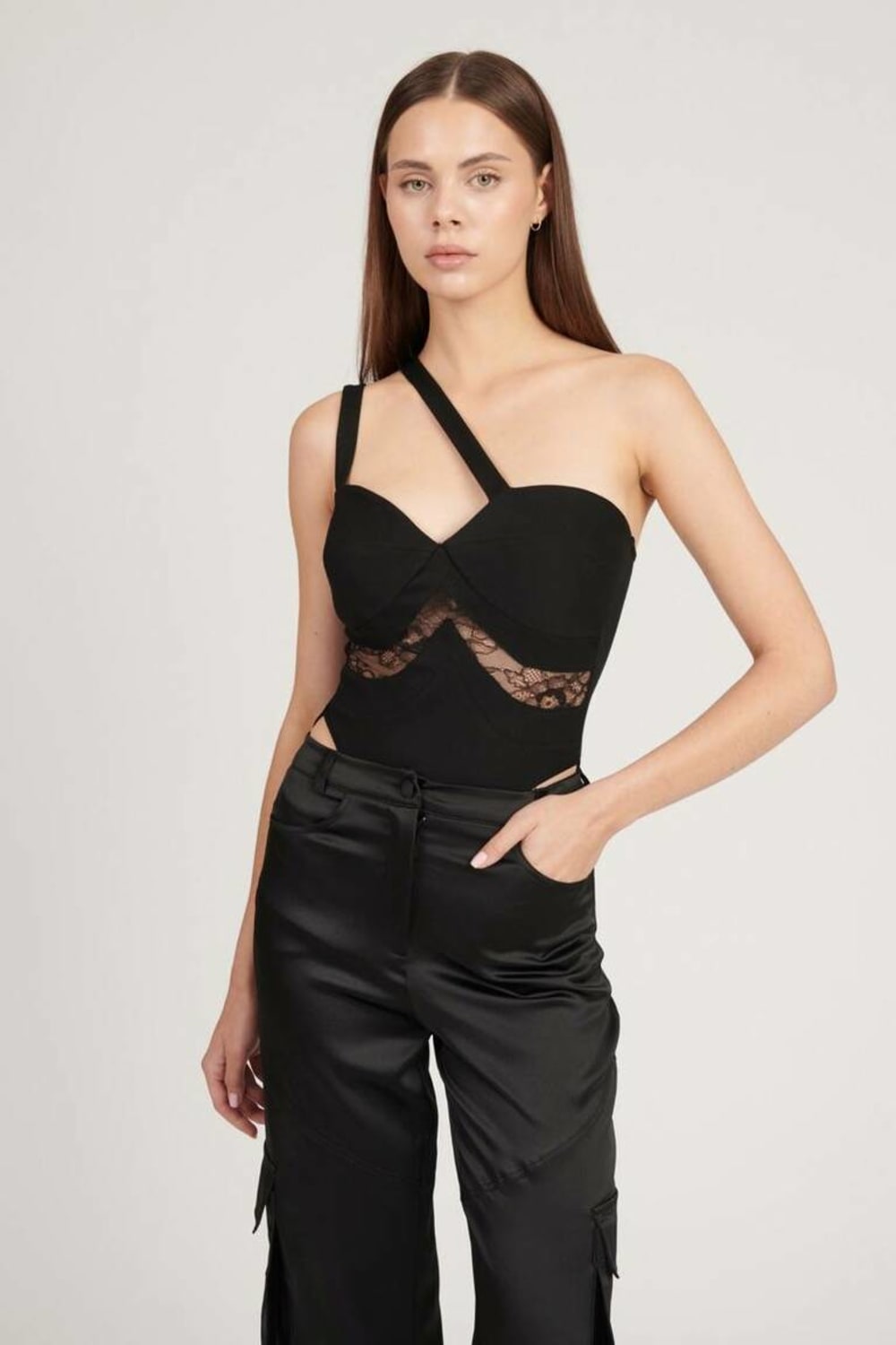 Saléa-To Party Lace Detail Bodysuit-Top-1-milagron.live