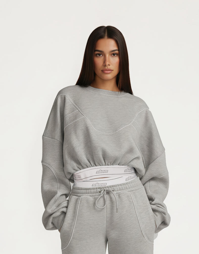 Sbnm-Grey Contour Sweatshirt-Sweater-1-milagron.live