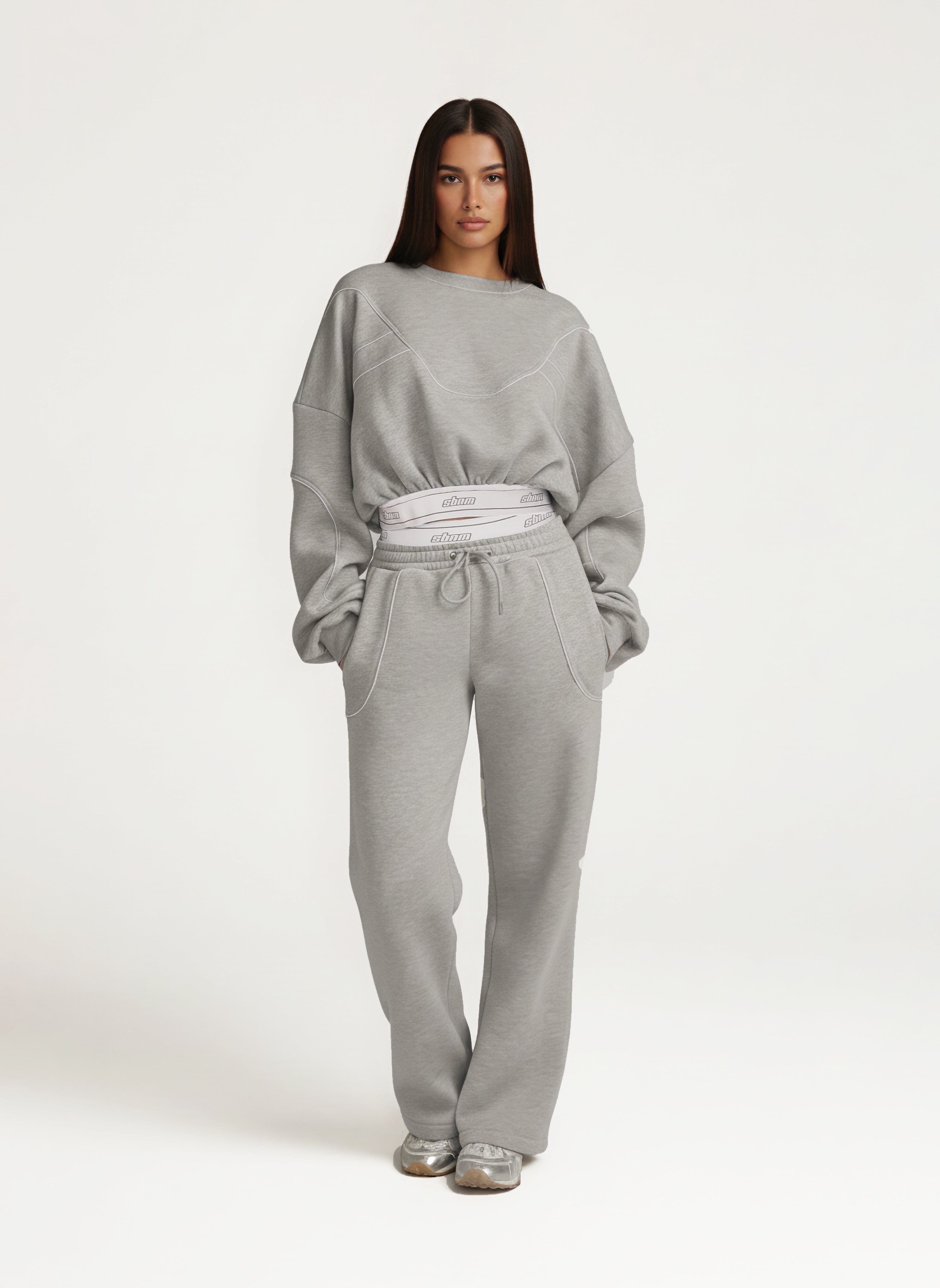 Sbnm-Grey Contour Sweatshirt-Sweater-2-milagron.live