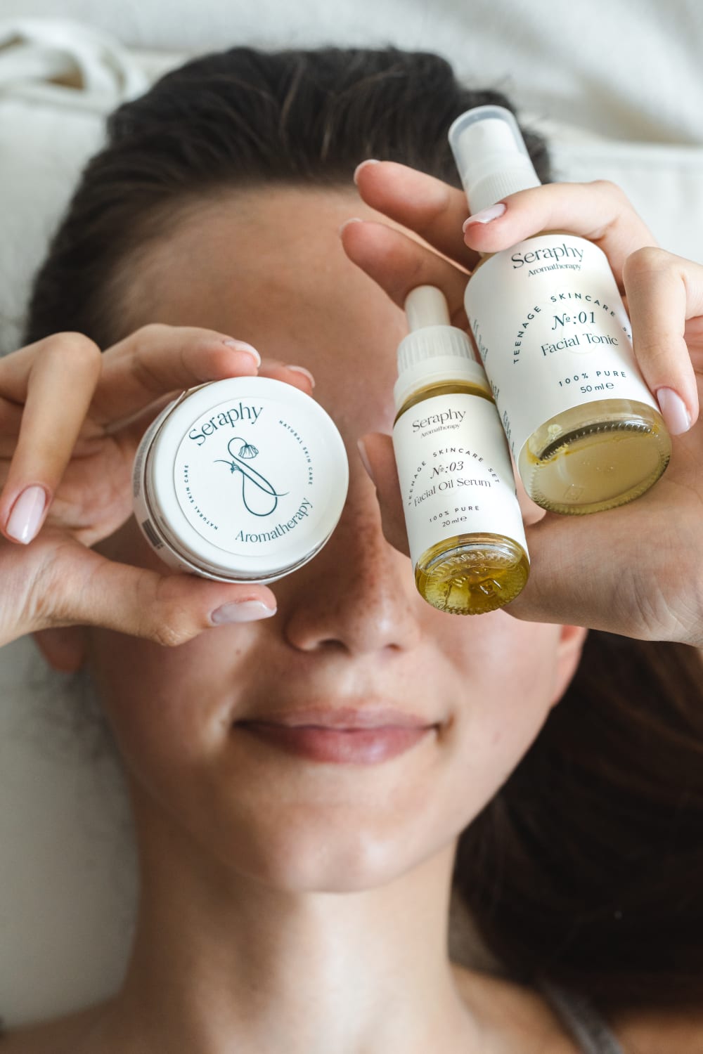 Seraphy Aromatherapy-Sivilce- Akne Karşıtı- Üç Adımlı Bakım Seti % 100 Pure-Cilt Bakım Setleri-1-milagron.live