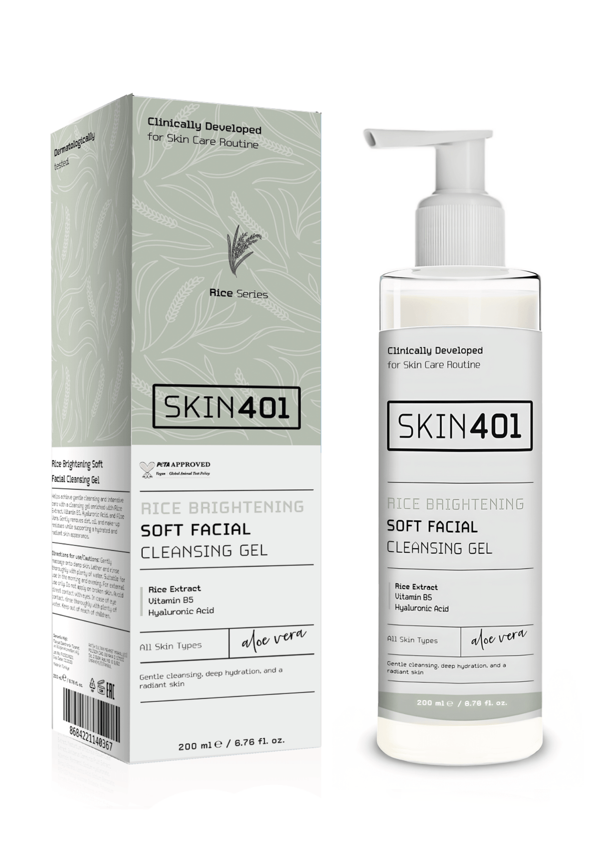 Rice Brightening Soft Facial Cleansing Gel 200Ml