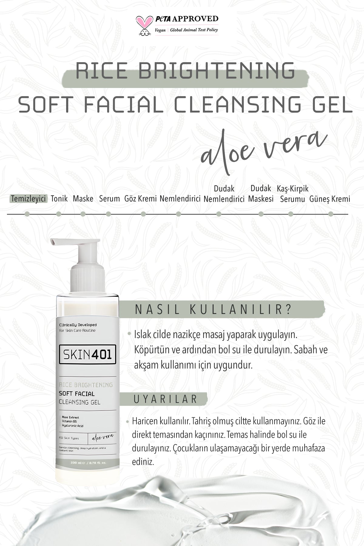 Rice Brightening Soft Facial Cleansing Gel 200Ml