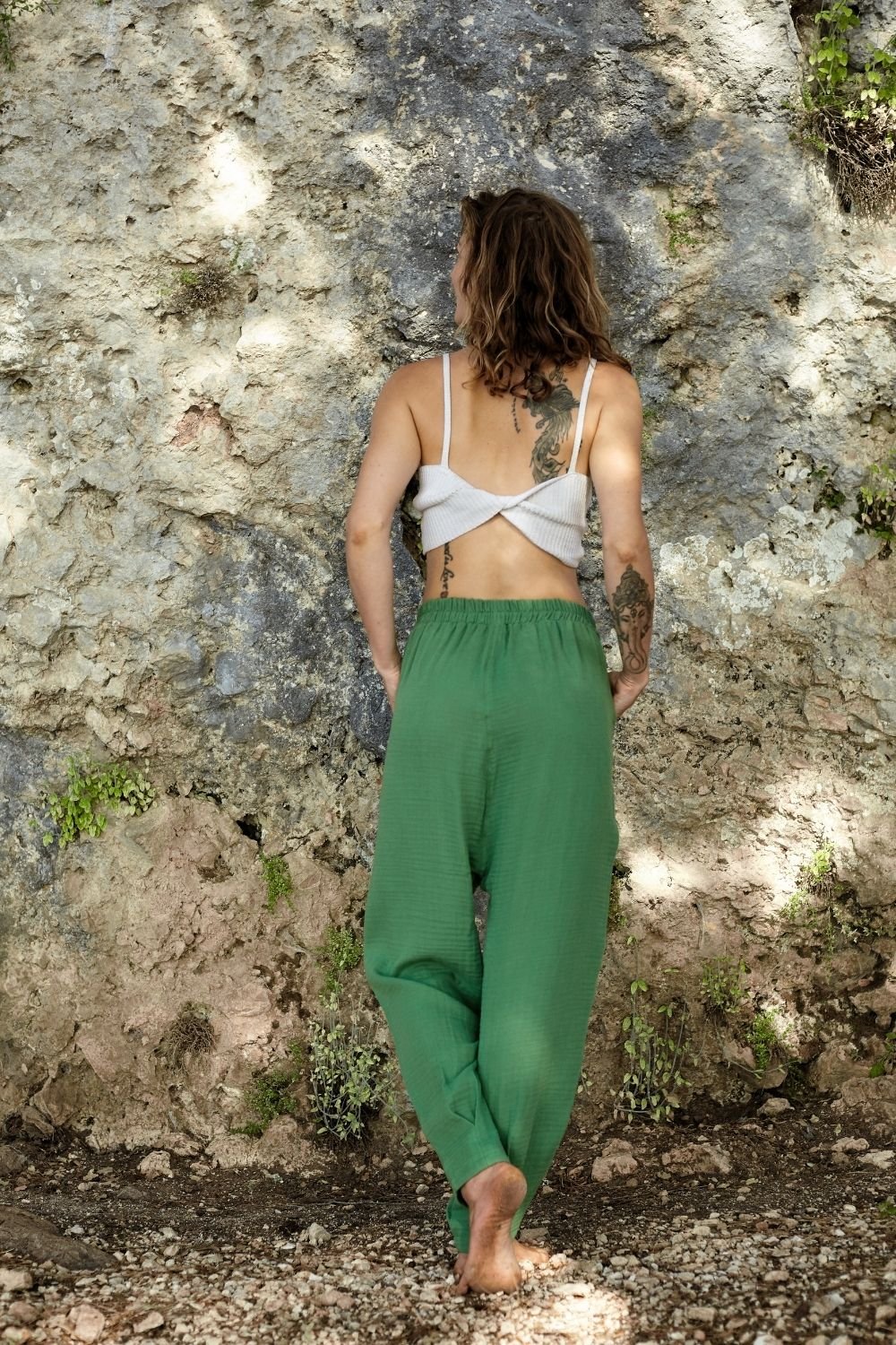 Soluna-Autum Muslin Pants Green-Pantolon-2-milagron.live