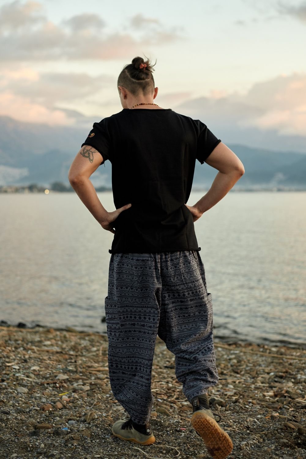 Soluna-Triangle Patterned Pants-Keten Pantolon-4-milagron.live
