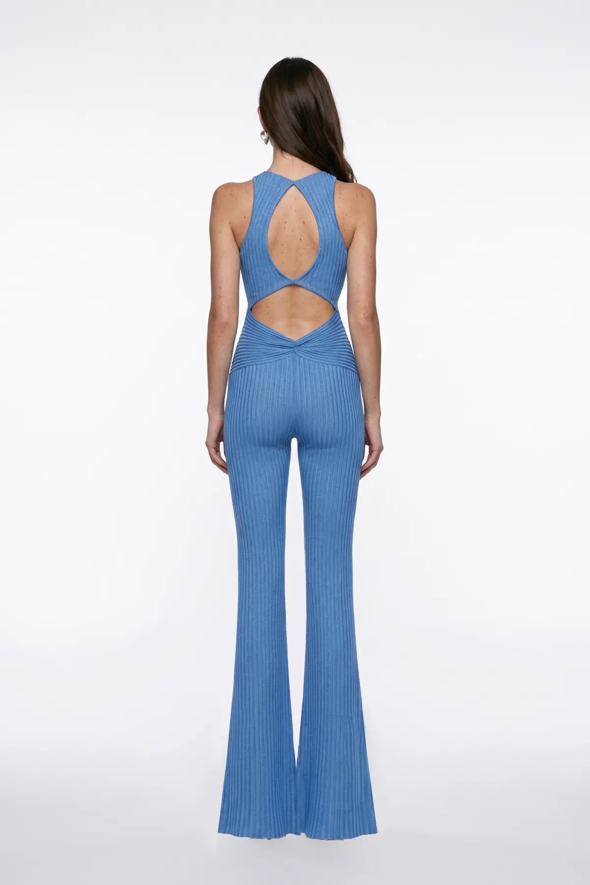 Mavi SiMli Cut-Out Detayli Tulum