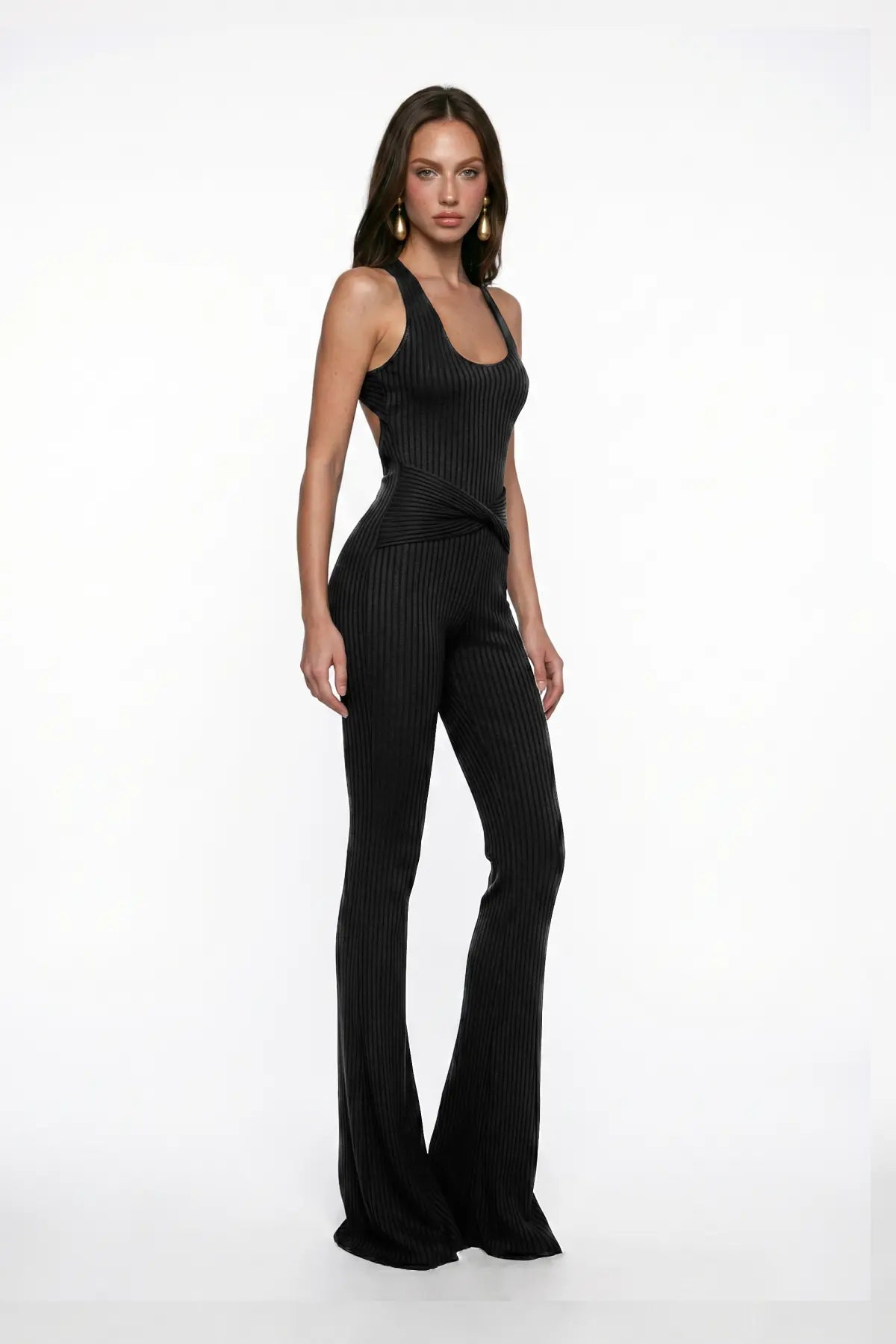 SiYah SiMli Cut-Out Detayli Tulum