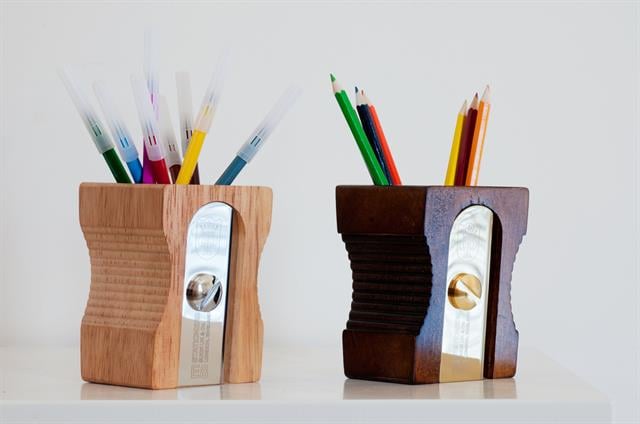 Suck Uk-Sharpener Desk Tidy Kalemtraş şeklinde Ahşap Kalemlik Light-Kalemlik-3-milagron.live