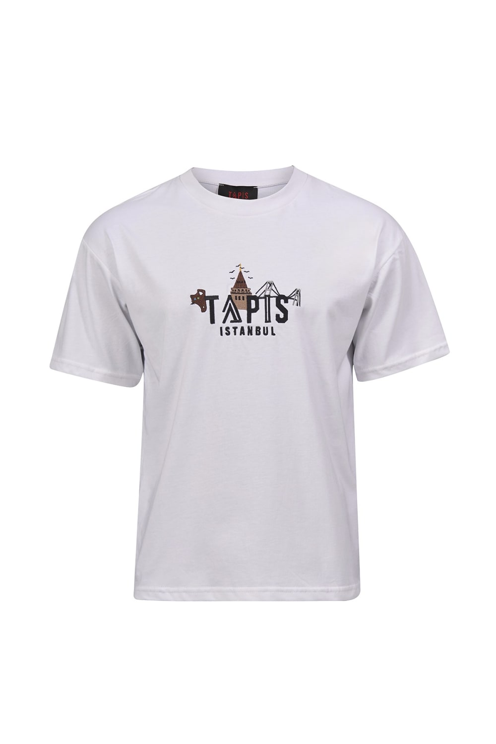 Tapis-Lands Of Tapis – Oversized White Istanbul Tshirt-T-Shirts-1-milagron.live