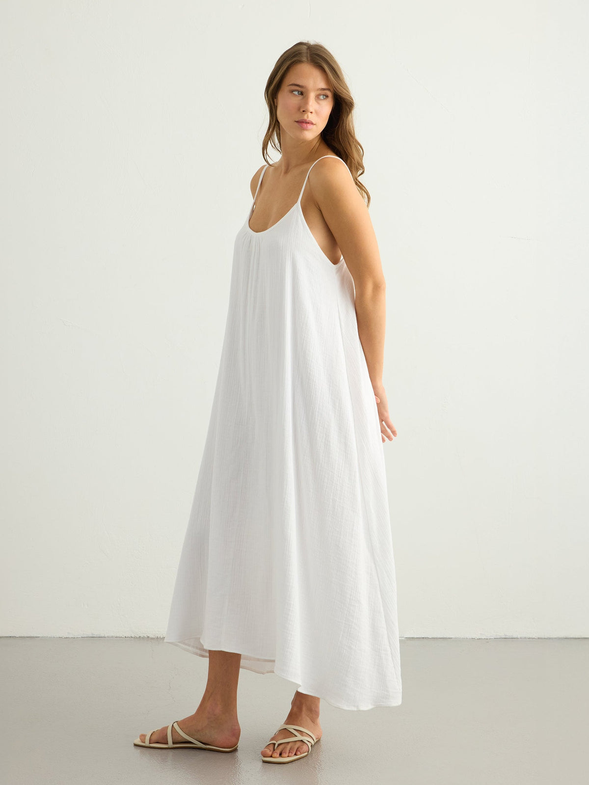 Aura Low Back Maxi Dress - White
