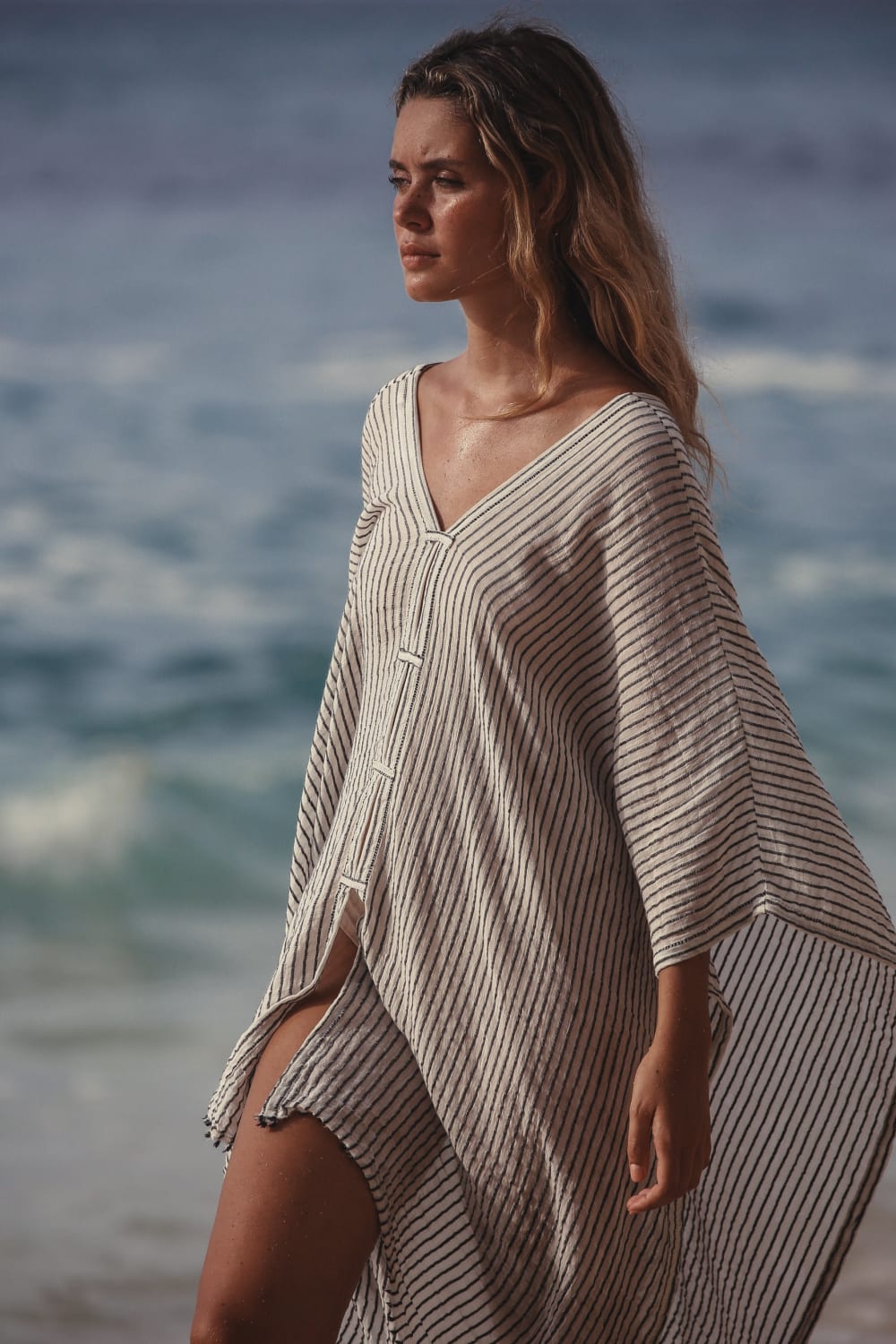 The Handloom-Ava Kimono Black Stripes-Kimono-3-milagron.live