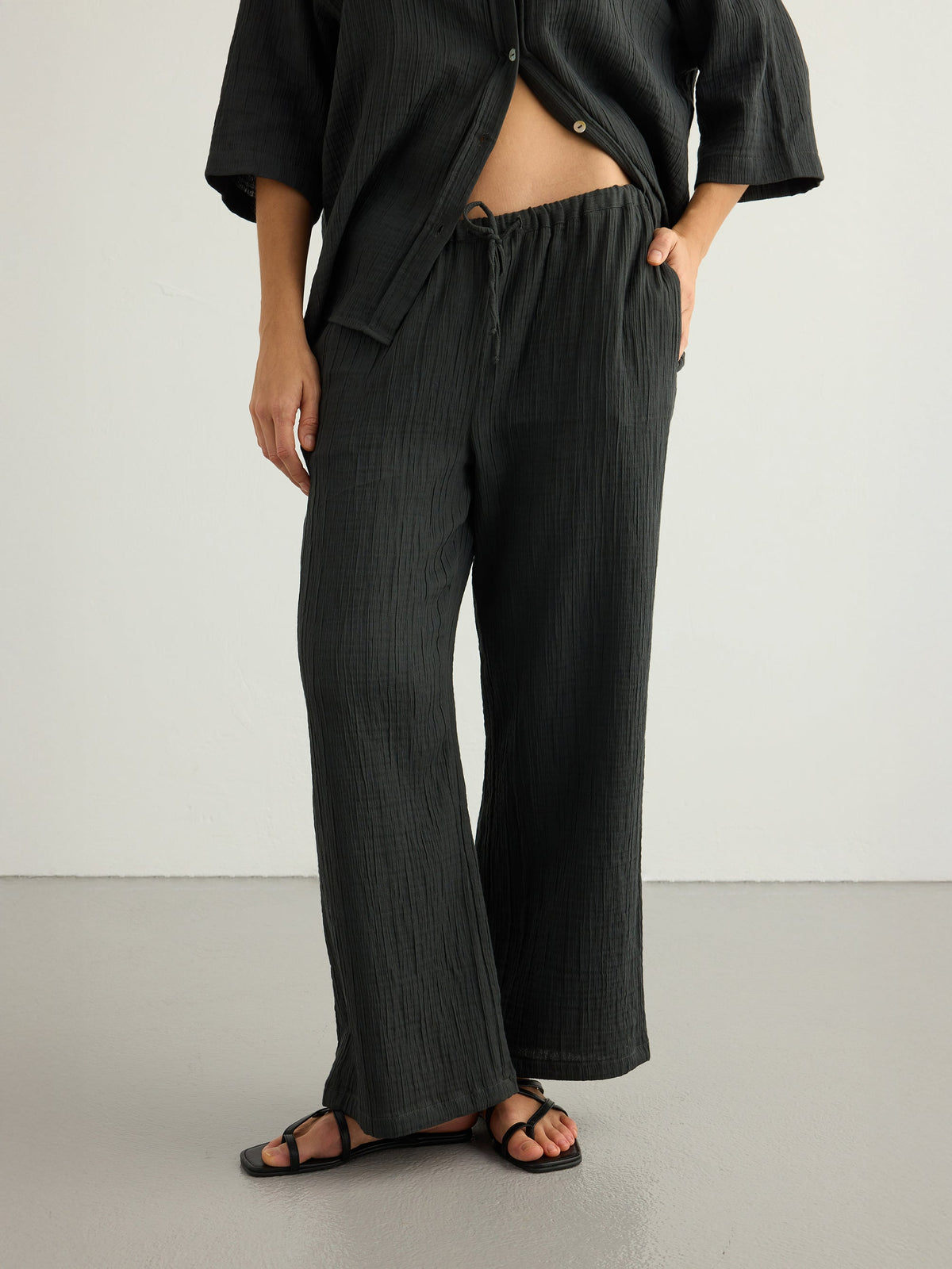Kaya Drawstring Pants - Charcoal