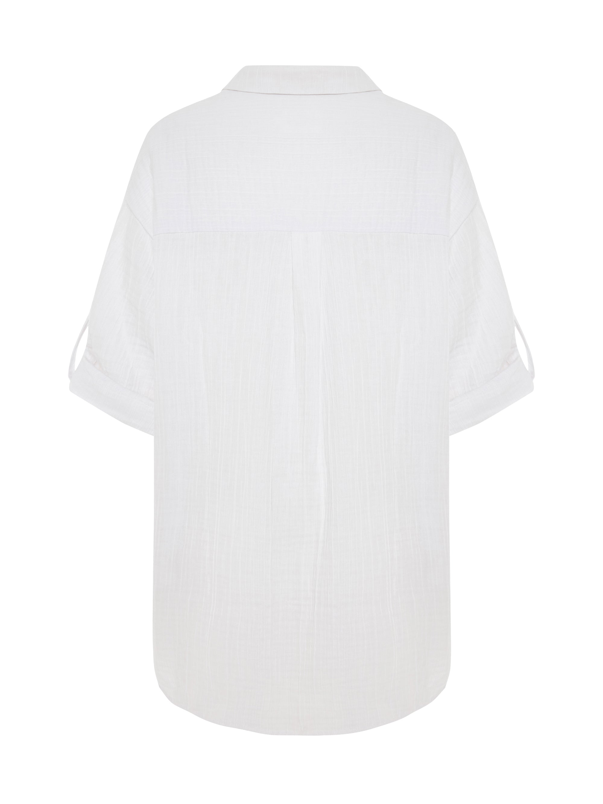 Kaya Oversized Shirt Dress - White
