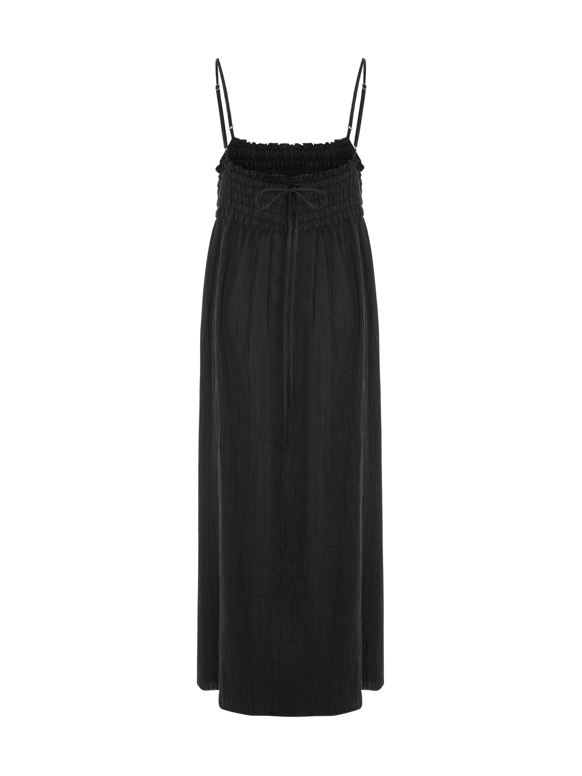 Kaya Smocked Maxi Dress - Charcoal