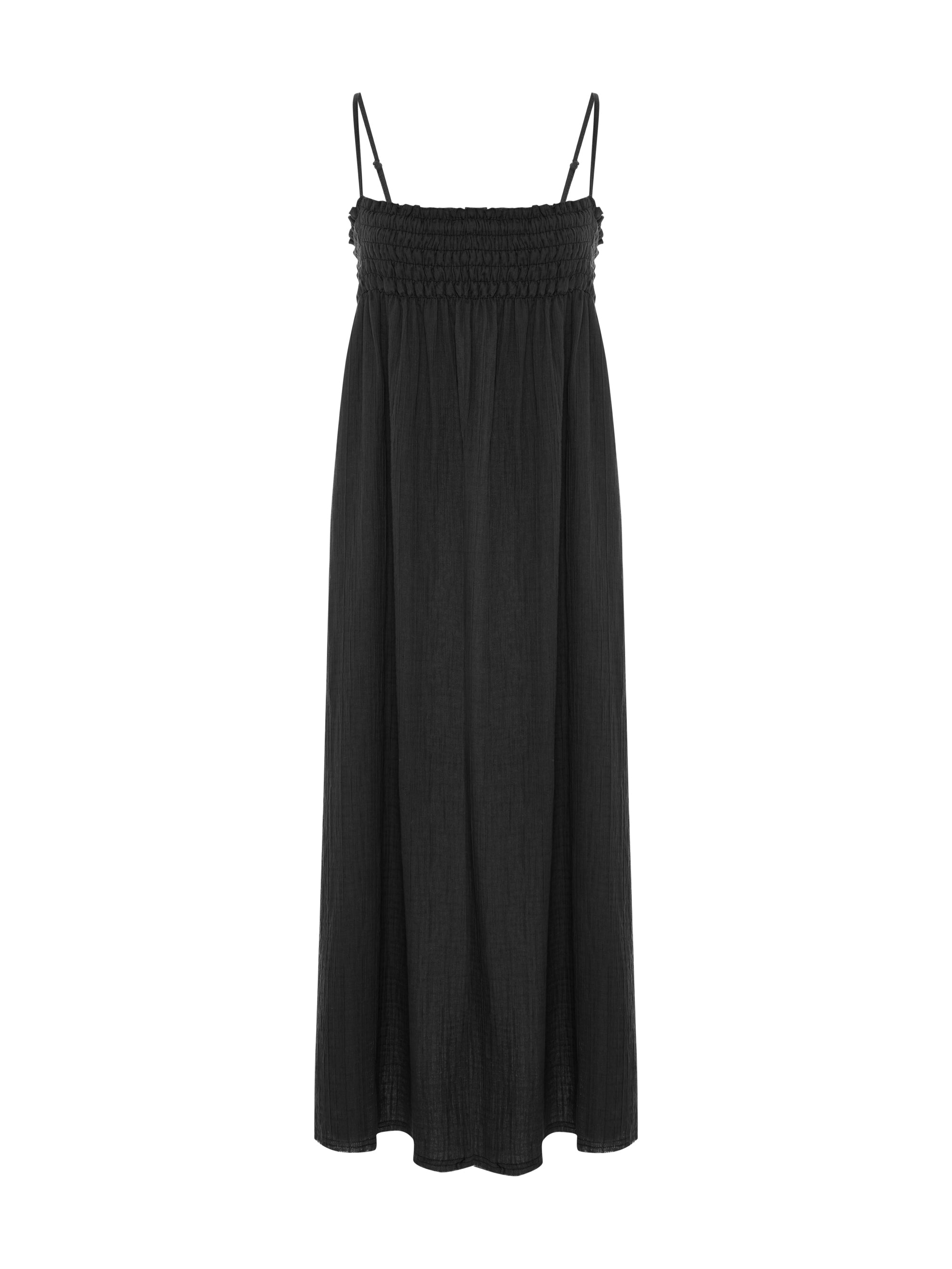 Kaya Smocked Maxi Dress - Charcoal