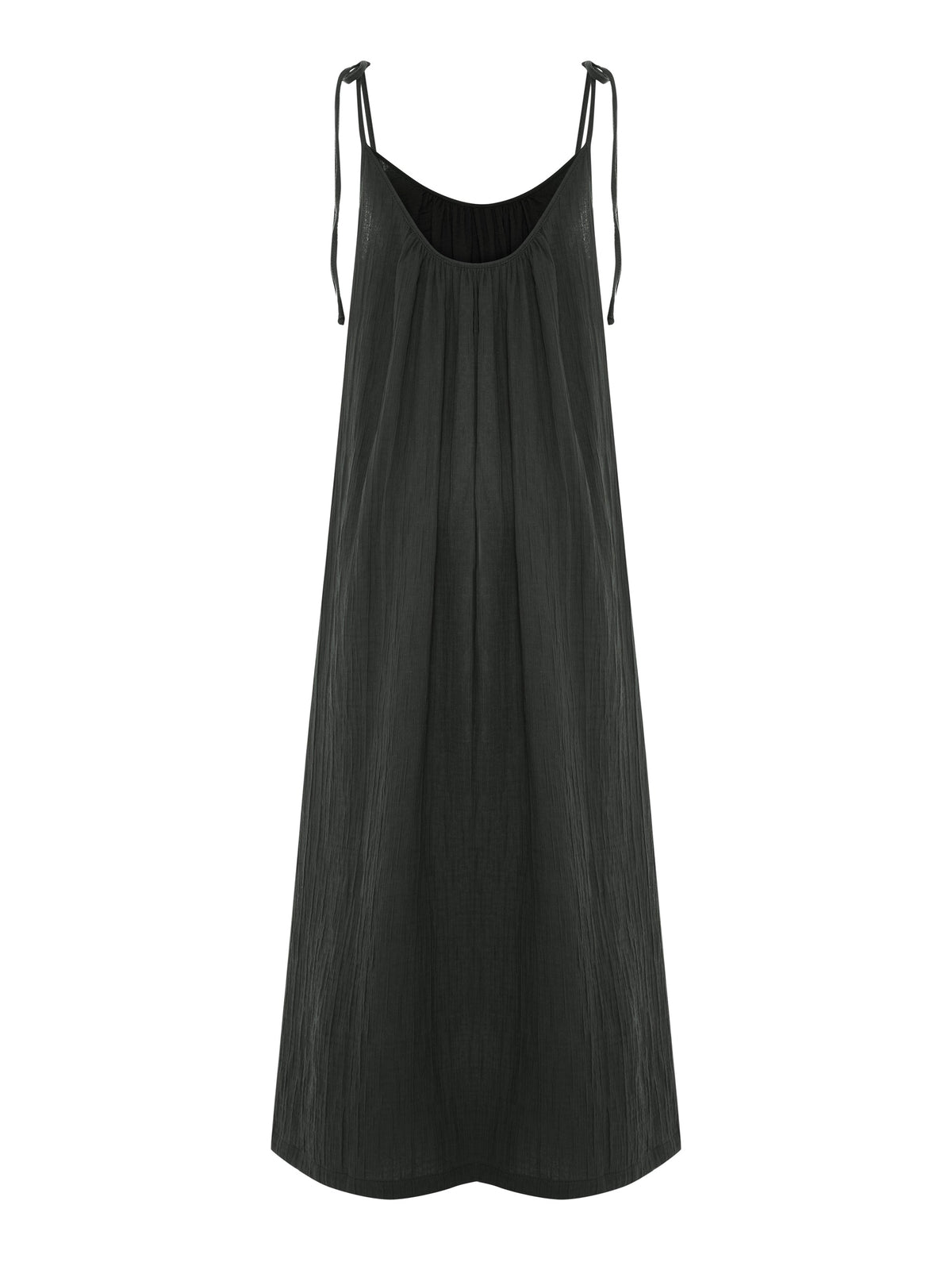 Kaya Tie Strap Maxi Dress - Charcoal