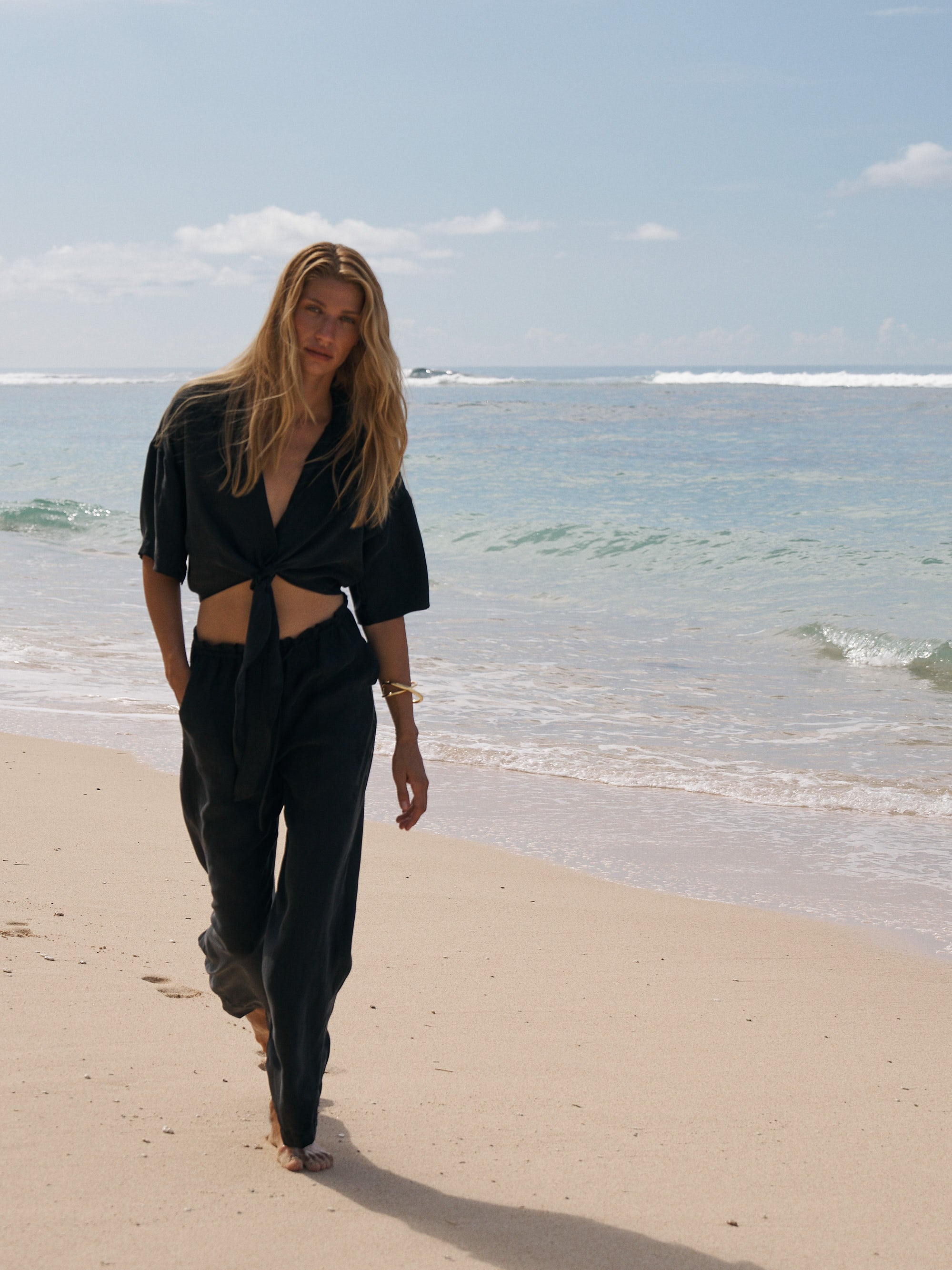 The Handloom-Lucid Flow Tie Pants Black-Pantolon-1-milagron.live