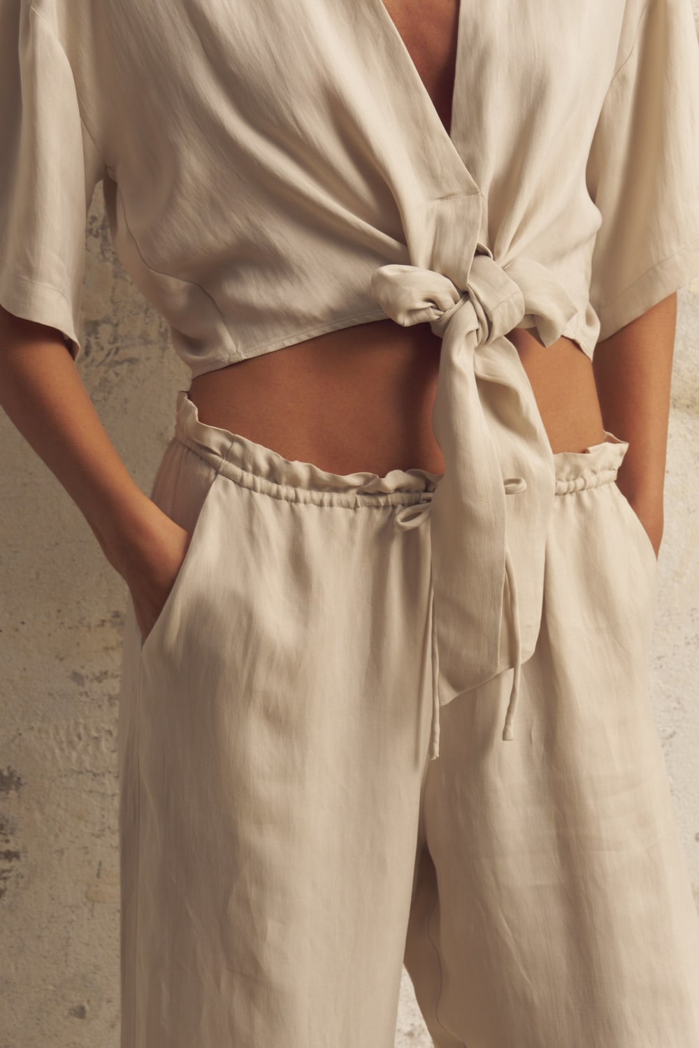 The Handloom-Lucid Flow Tie Pants Sand-Pantolon-8-milagron.live