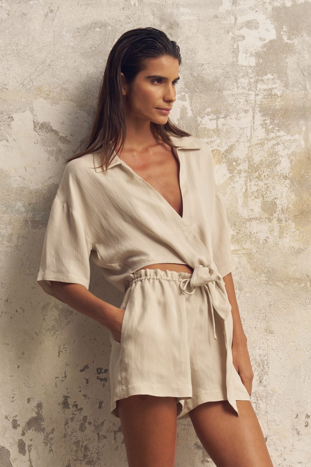 The Handloom-Lucid Tie Shirt Sand-Gömlek-5-milagron.live