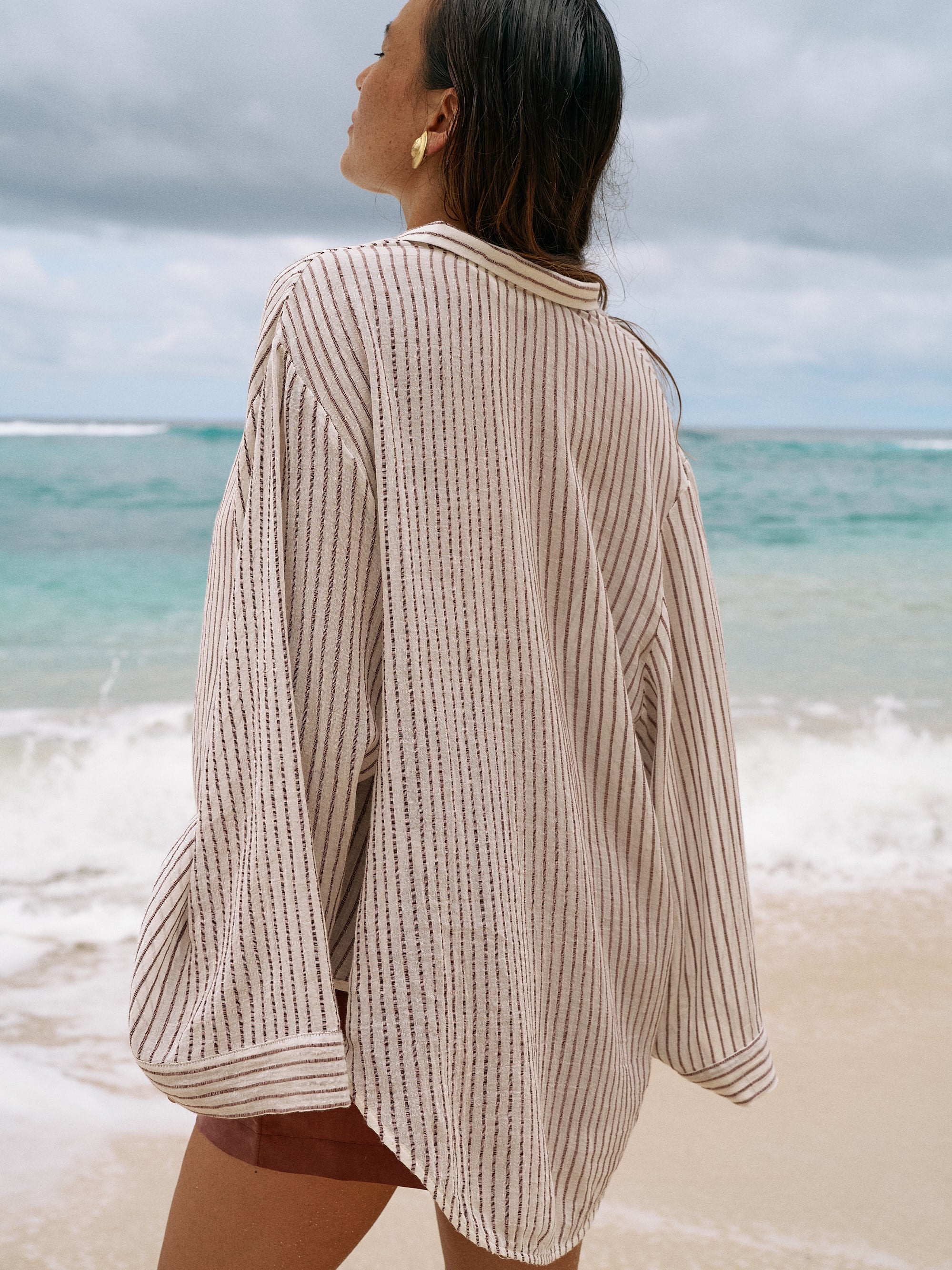 The Handloom-Sade Top Burgundy Stripes-Top-3-milagron.live