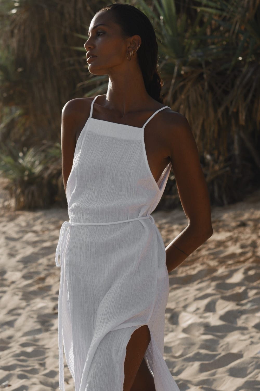 The Handloom-Siesta Dress White-Elbise-3-milagron.live