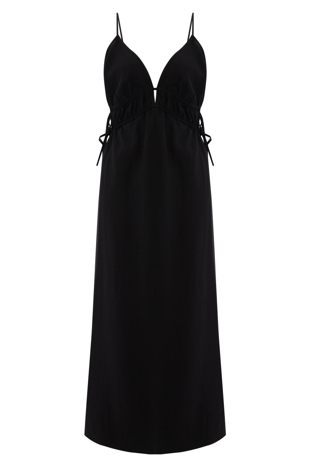The Handloom-Sofia Ties Maxi Dress Black-Elbise-8-milagron.live