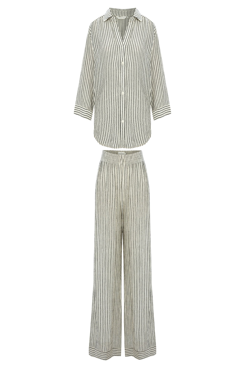 The Handloom-Voyage Set Black Stripes-Alt - Üst Takım-8-milagron.live