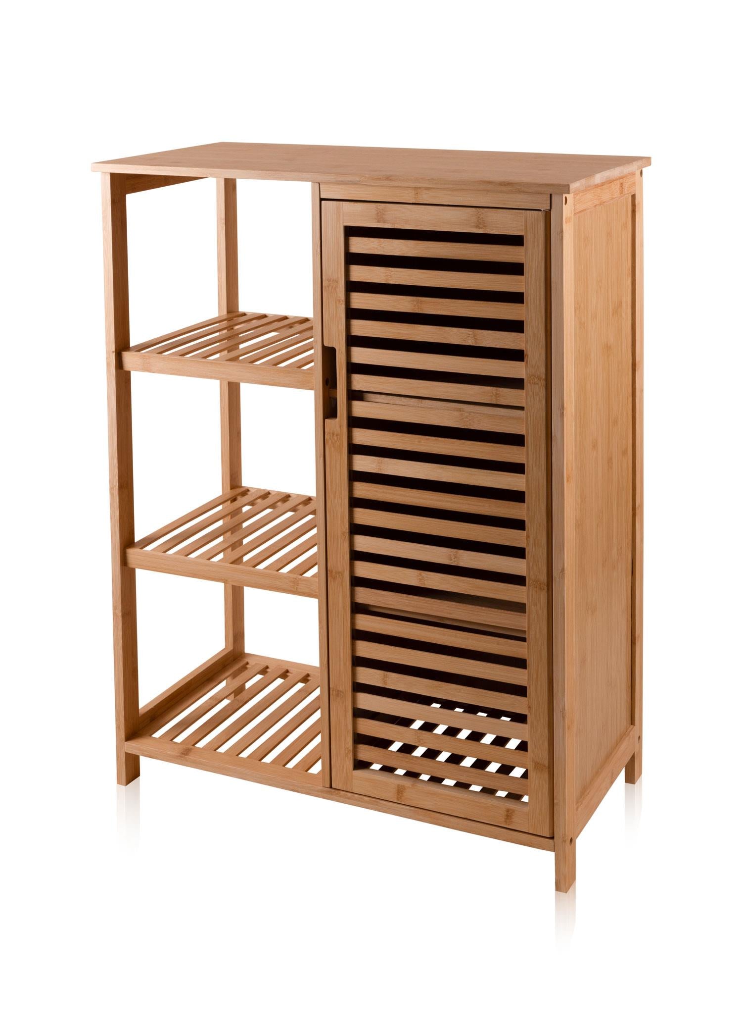 Bambu 4 Katlı Kapaklı Düzenleyici Dolap Raf 87X66X33 Cm