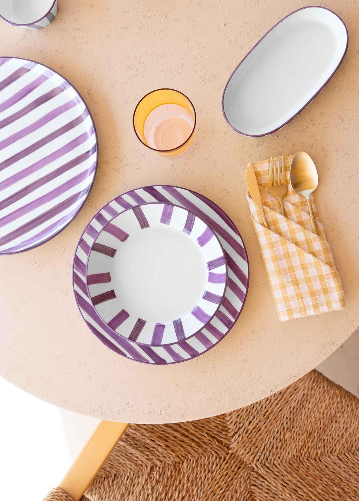 Joy Yemek Tabağı 6Lı Set Mor 20 Cm