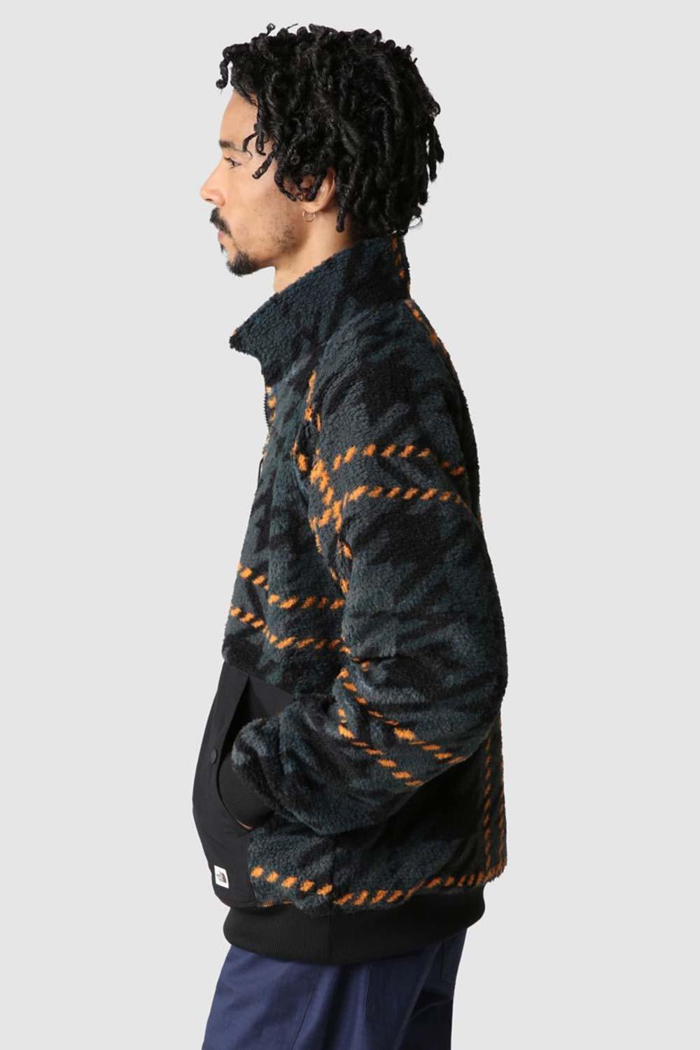 The North Face-Men Printed Ridge Fleece Quarter Zip-Sweatshirts & Hoodies-3-milagron.live