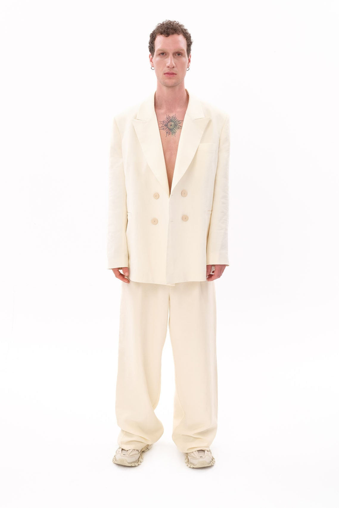 Tiny-Beyaz Tencel™ Blazer-Ceket-1-milagron.live