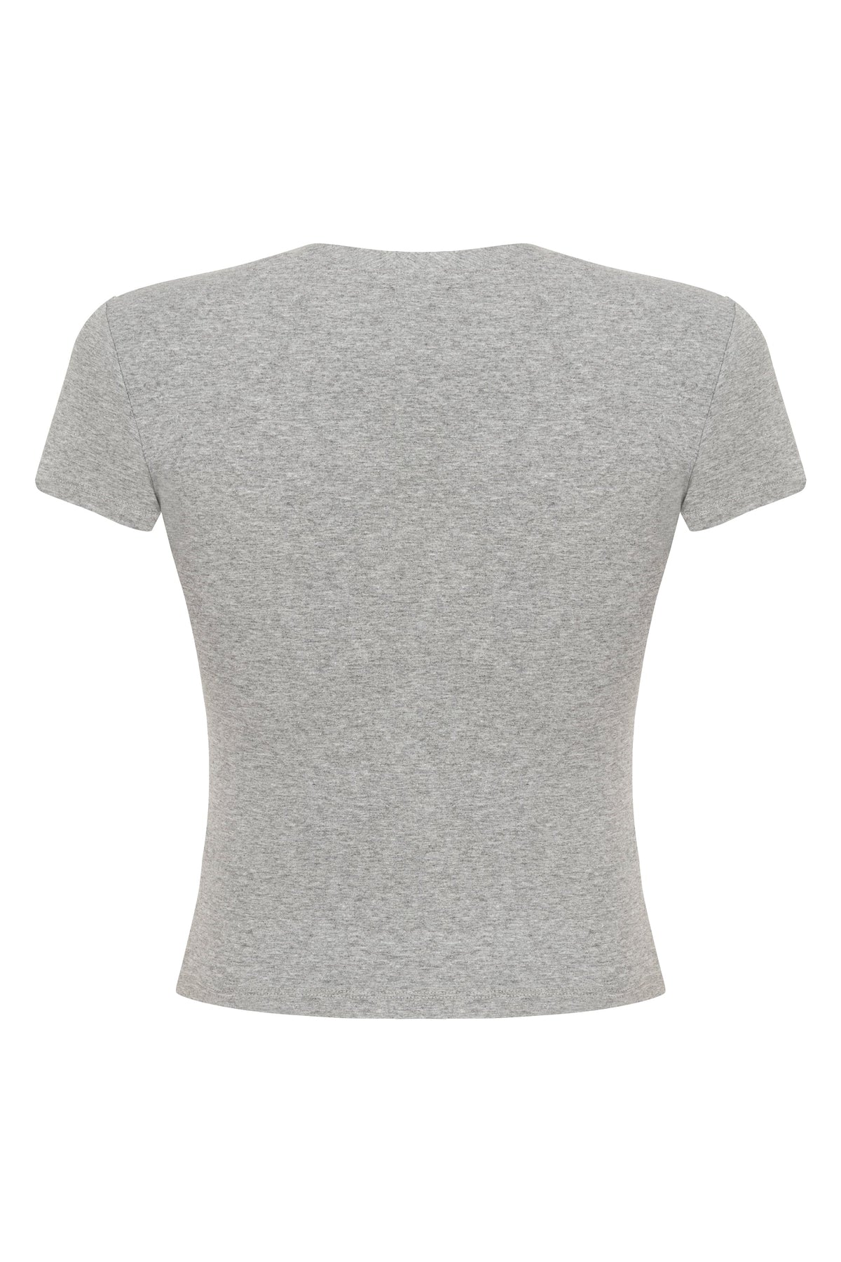 Tiny-Dar Kesim Gri Tişört-T-Shirts-9-milagron.live
