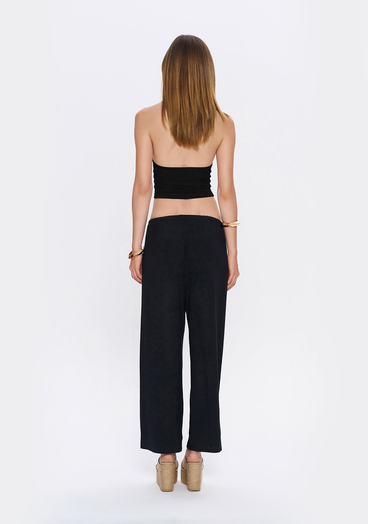 Tiny-Halter Yaka Siyah Yumuşak Bluz-Top-2-milagron.live
