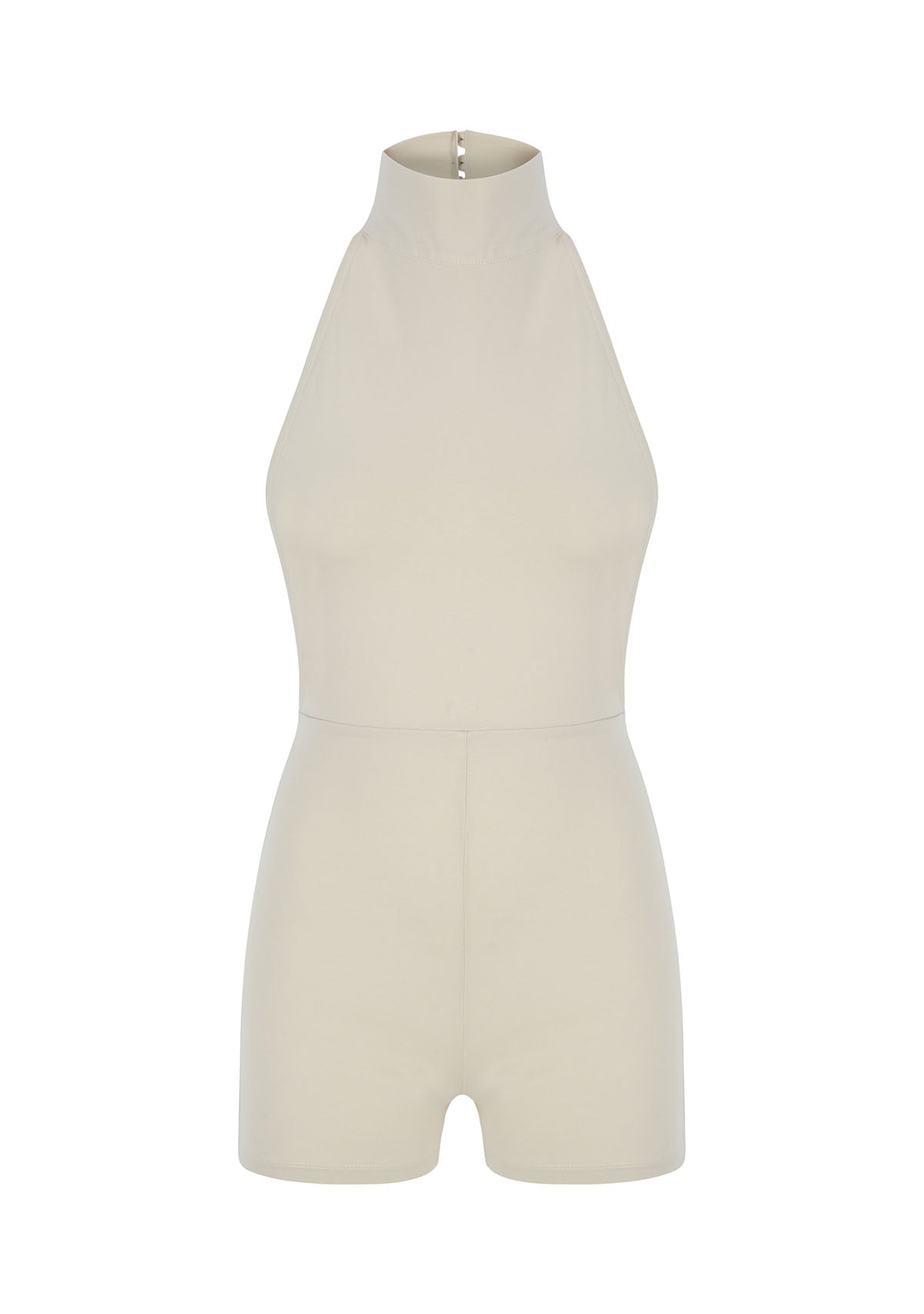 Tiny-Krem Boğazlı Sırt Dekolteli Şort Bodysuit-Tulum-11-milagron.live
