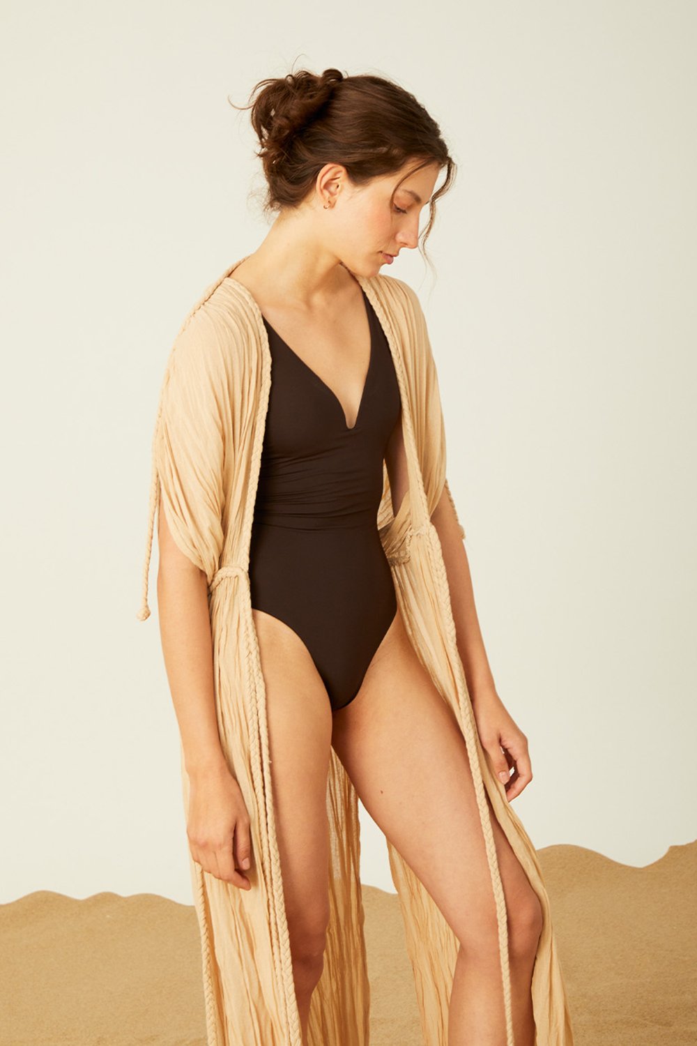 Towdoo-Theano Kimono Elbise – Krem-Elbise-3-milagron.live