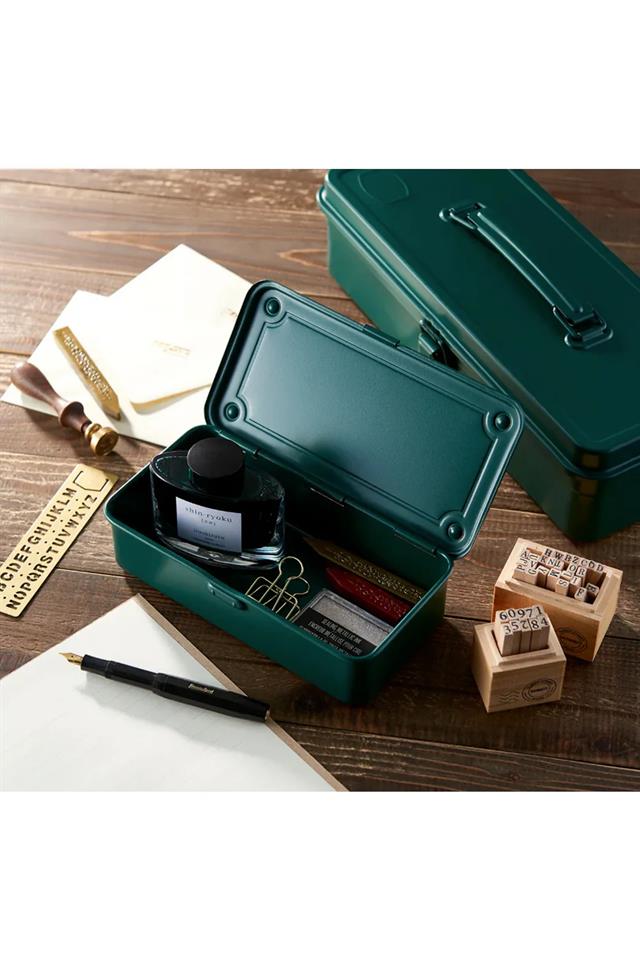 Toyo Steel T-190 Tool Storage Box Antique Green Metal Saklama Kutusu