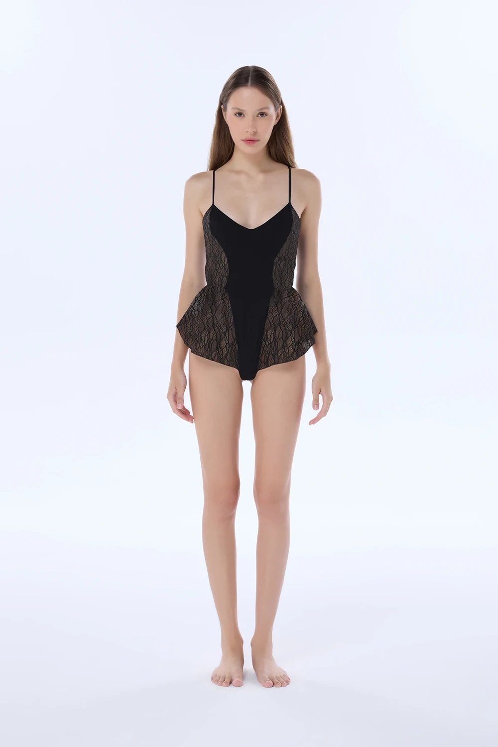 Valnue Lingerie-Noah Siyah Dantel Tulum-Babydoll-3-milagron.live