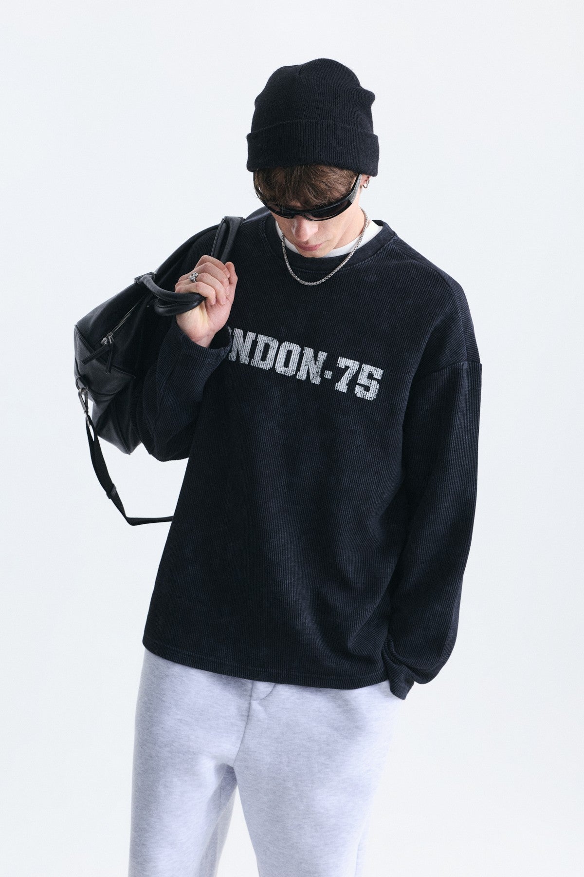 Dokulu London Baskılı Sweatshirt