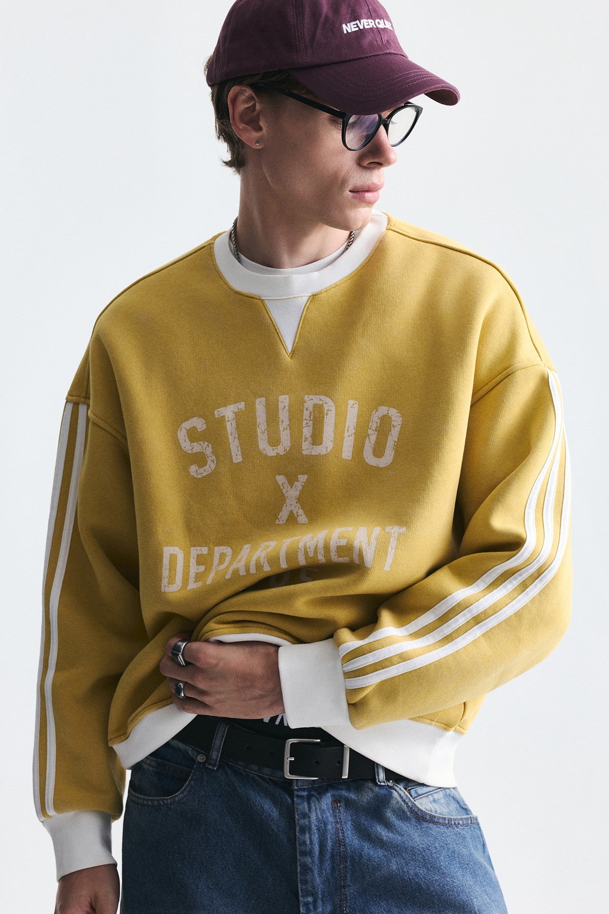 Kontrast Yaka Oversize Sweatshirt