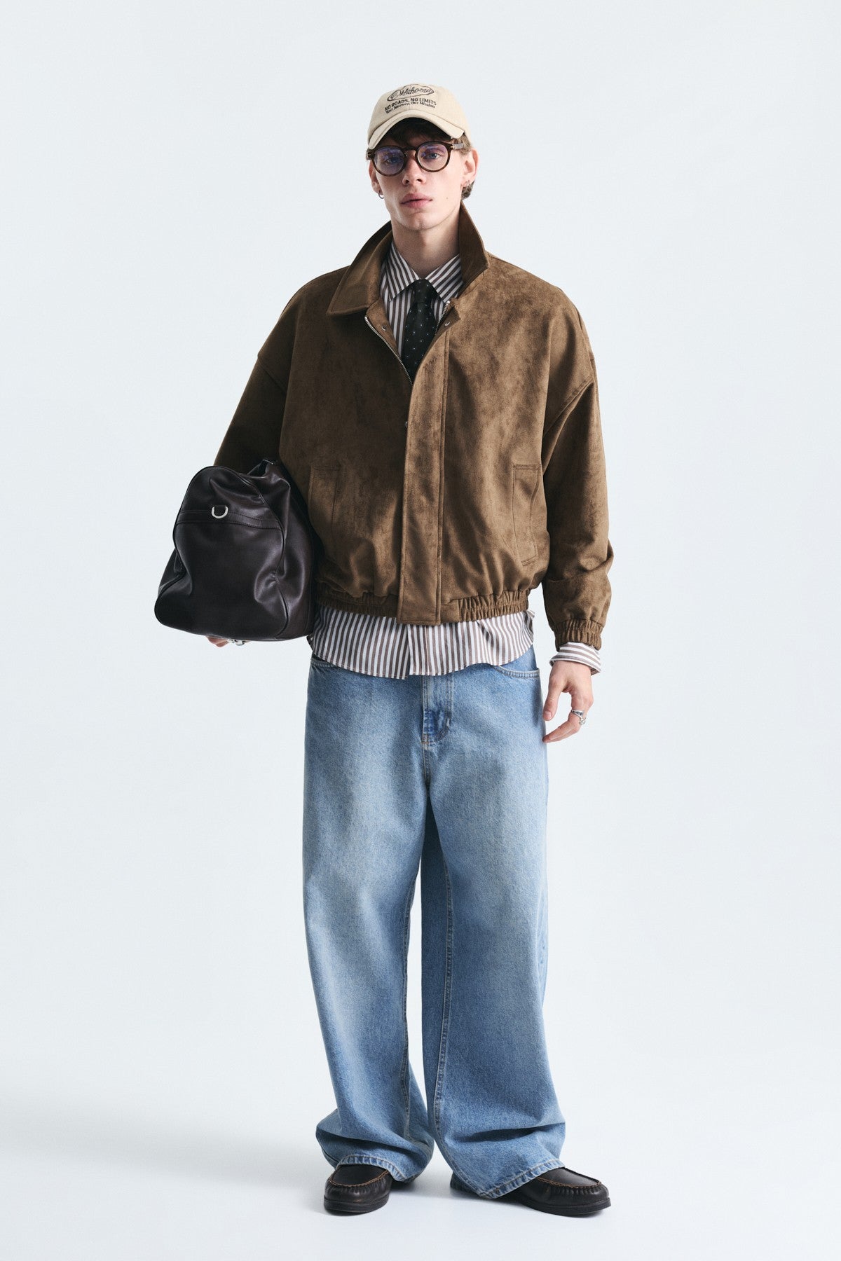 Oversize Polo Yaka Suni Süet Mont