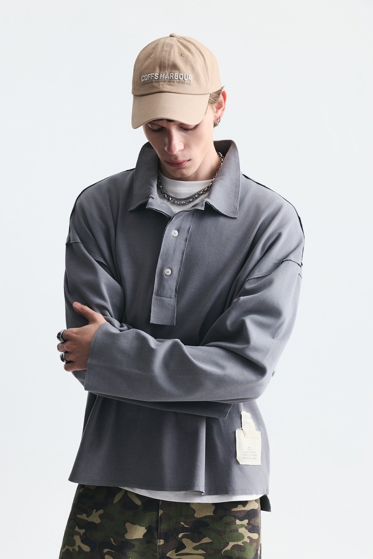 Relax Fit Polo Yaka Sweatshirt