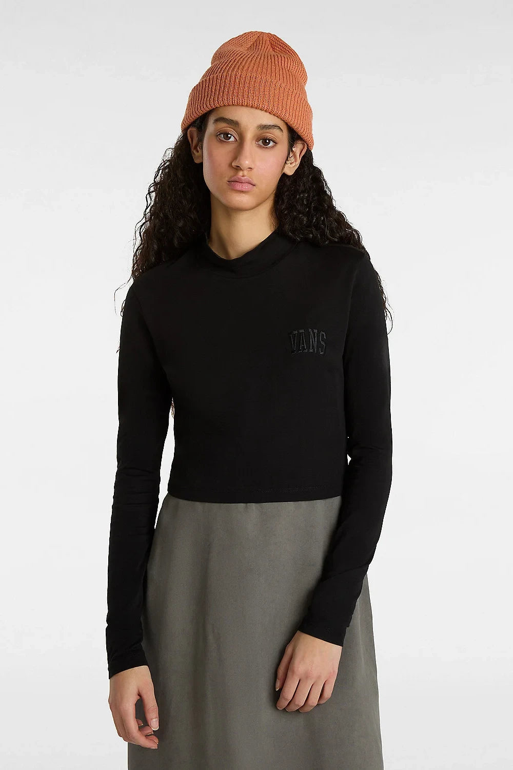 Vans-Mini Mock Neck LS Black-T-Shirts-1-milagron.live