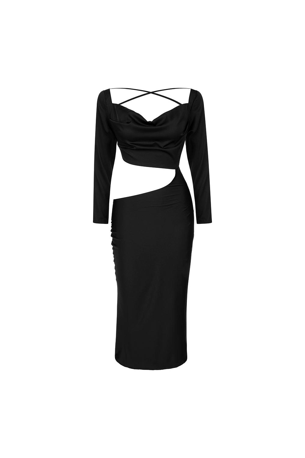Veryself-Onyx Cut-out Dress-Elbise-1-milagron.live
