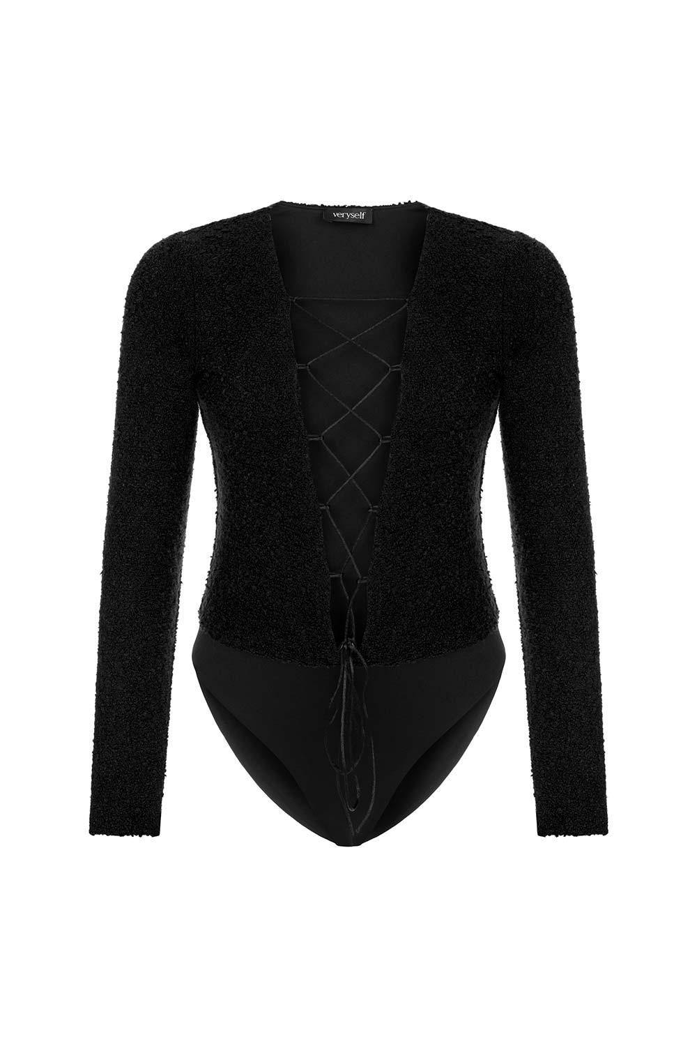 Veryself-Tuscan Bodysuit - Siyah-Top-1-milagron.live