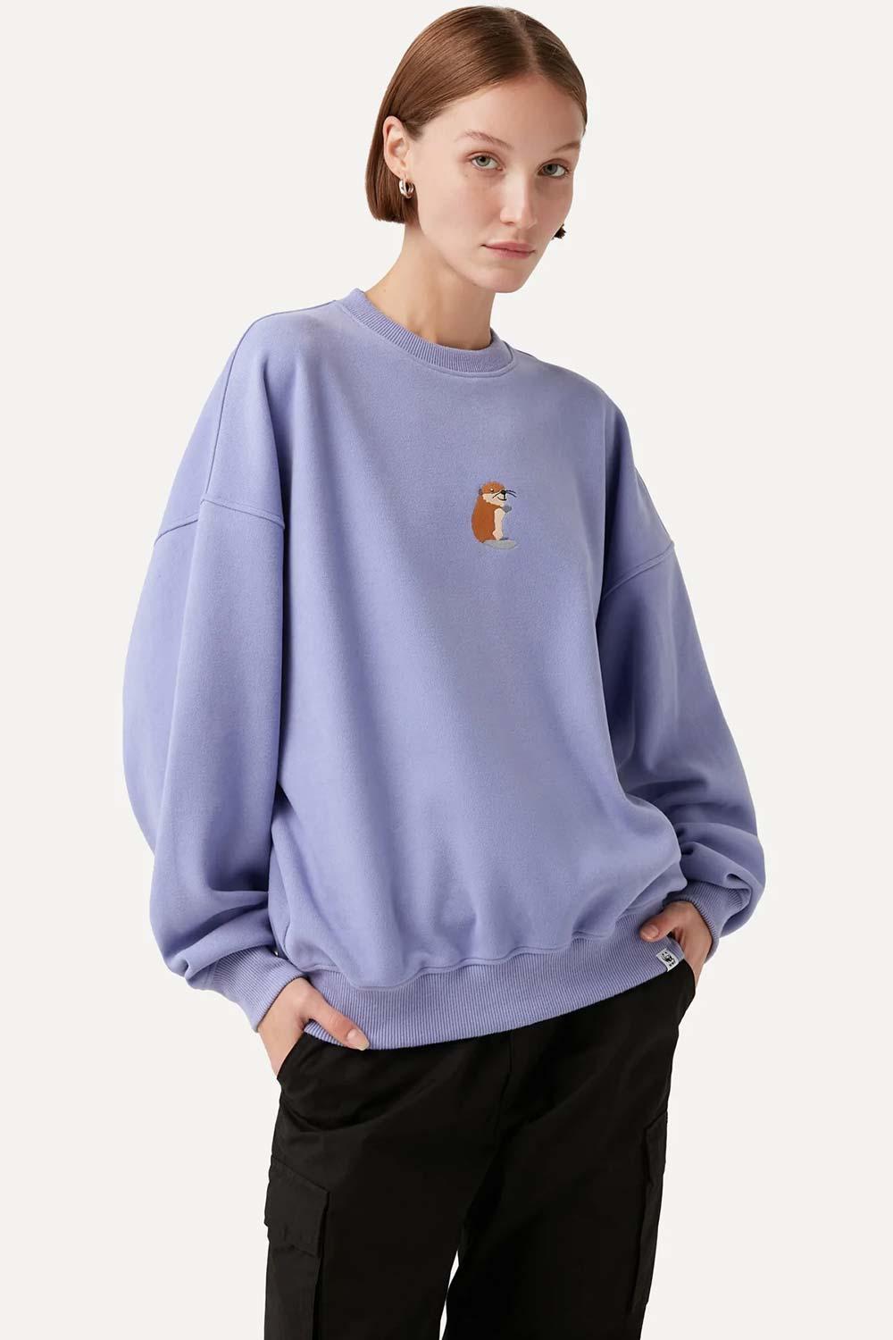WWF Market-Beaver Kit Sweatshirt - Lilac-Sweatshirts & Hoodies-4-milagron.live