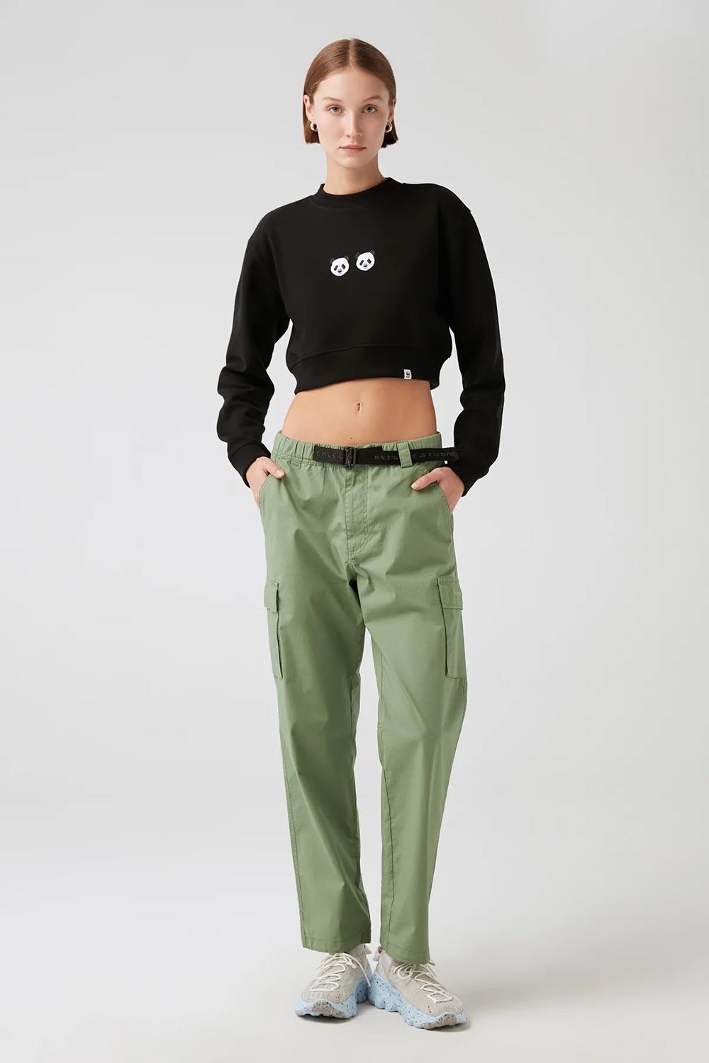 WWF Market-Chi & Chi Crop Sweatshirt - Siyah-Sweatshirts & Hoodies-4-milagron.live