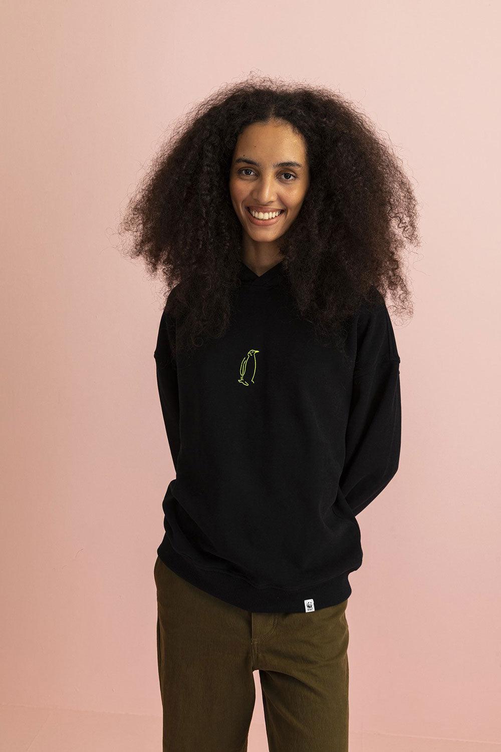 WWF Market-İmparator Penguen Hoodie - Siyah-Sweatshirts & Hoodies-5-milagron.live