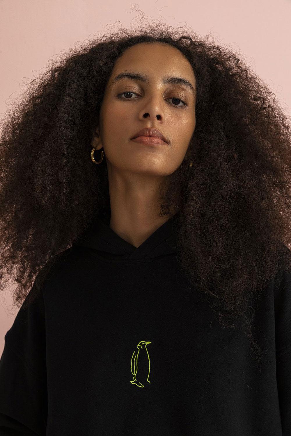 WWF Market-İmparator Penguen Hoodie - Siyah-Sweatshirts & Hoodies-6-milagron.live