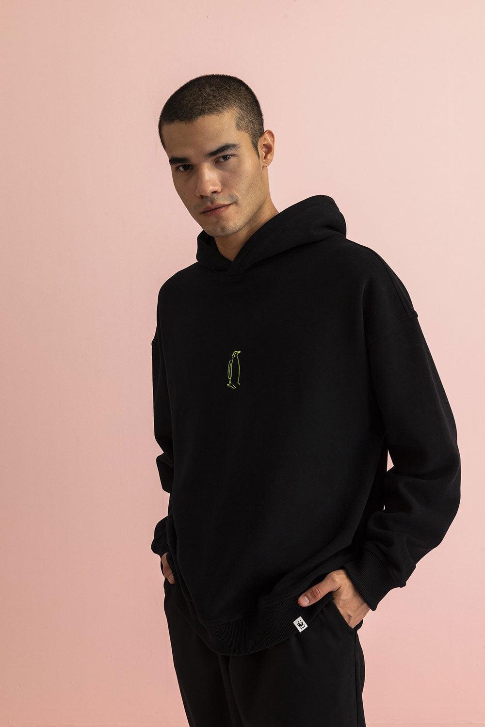 WWF Market-İmparator Penguen Hoodie - Siyah-Sweatshirts & Hoodies-7-milagron.live